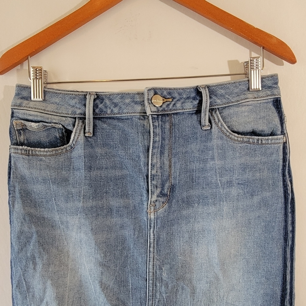 Sam Edelman THE MARIBELLE Denim Skirt Sz 29 Side Slit Y2K Minimalist Festival - Picture 3 of 12